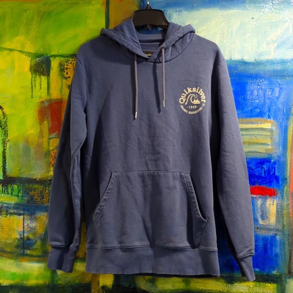 Vintage Quicksilver Sweater Adult Small blue Hoodie Sweatshirt Logo